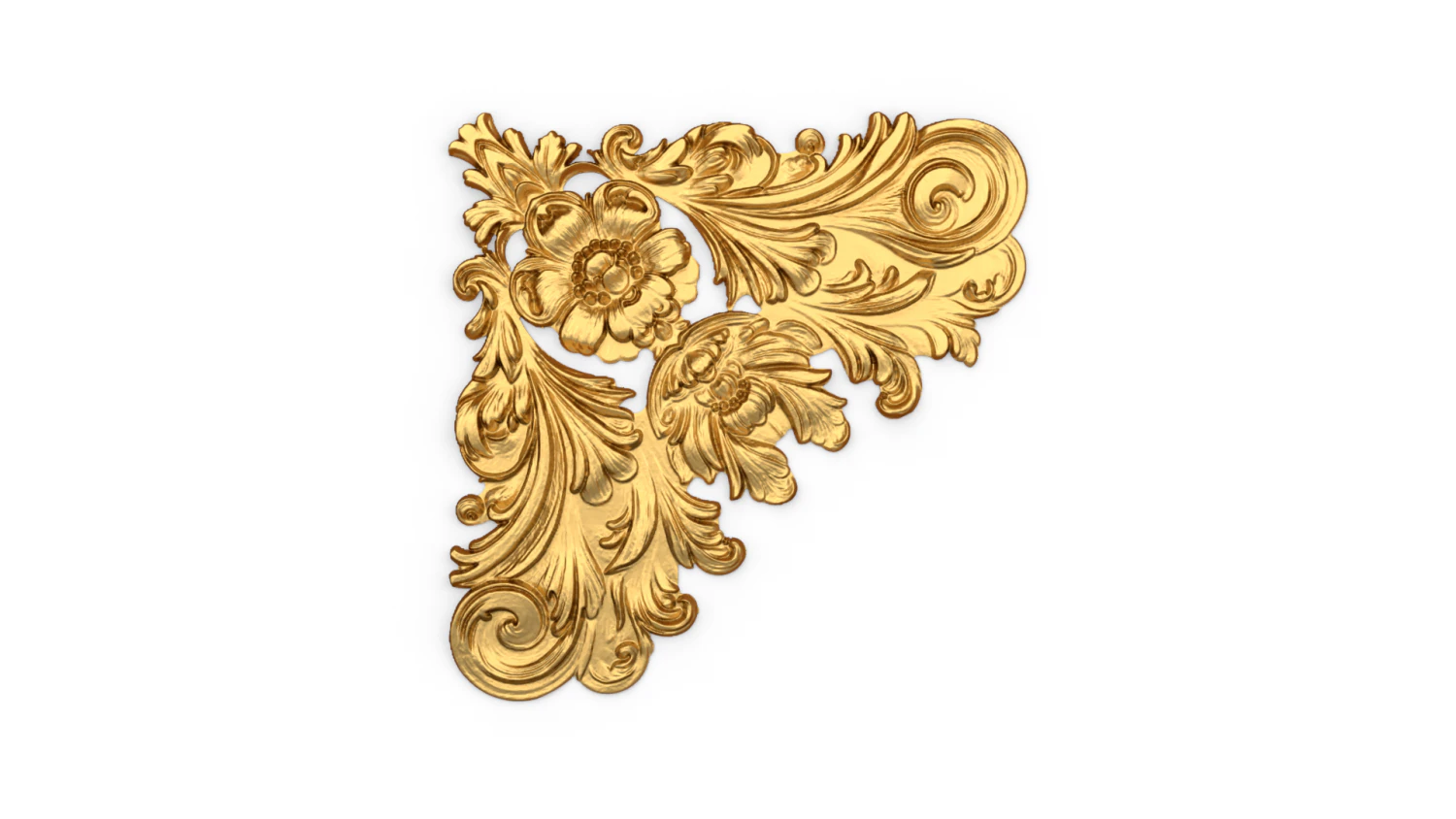 Classic carved corner decor ornament 377 3D Model .c4d .max .obj .3ds .fbx .stl .blend 
