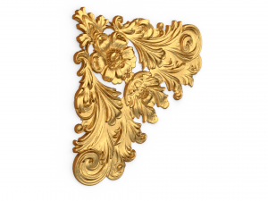 Classic carved corner decor ornament 377 Modèle 3D