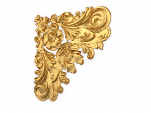 Classic carved corner decor ornament 377 Modèle 3D