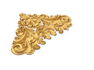 Classic carved corner decor ornament 377 Modèle 3D