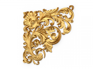 Classic carved corner decor ornament 378 3D-Modell