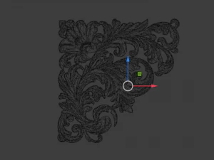 Classic carved corner decor ornament 378 3D Model