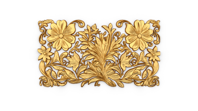 Mural classic flowers decor ornament 11 3D Модель .c4d .max .obj .3ds .fbx .stl .blend 
