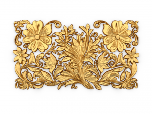 Mural classic flowers decor ornament 11 3D Модель