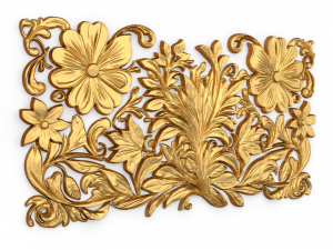 Mural classic flowers decor ornament 11 3D Модель