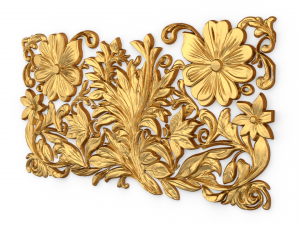 Mural classic flowers decor ornament 11 3D Модель