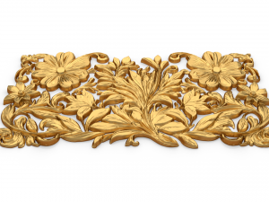Mural classic flowers decor ornament 11 3D Модель