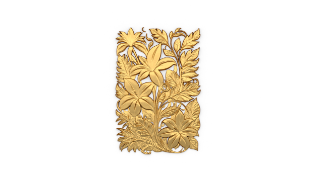 Mural classic flowers decor ornament 13 3D 모델 .c4d .max .obj .3ds .fbx .stl .blend 