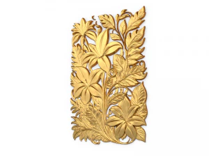 Mural classic flowers decor ornament 13 3D Model