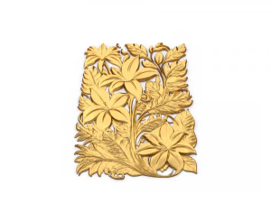 Mural classic flowers decor ornament 13 3D Model