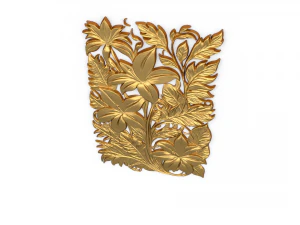 Mural classic flowers decor ornament 13 3D Model