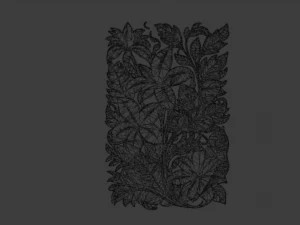 Mural classic flowers decor ornament 13 3D Model