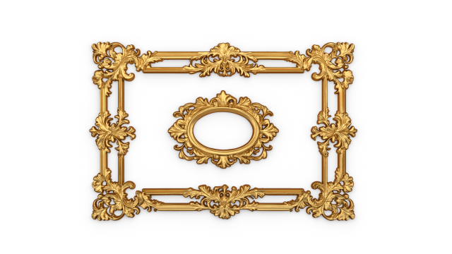 Plaster decorative frame ornament 16 Model 3D .c4d .max .obj .3ds .fbx .stl .blend 
