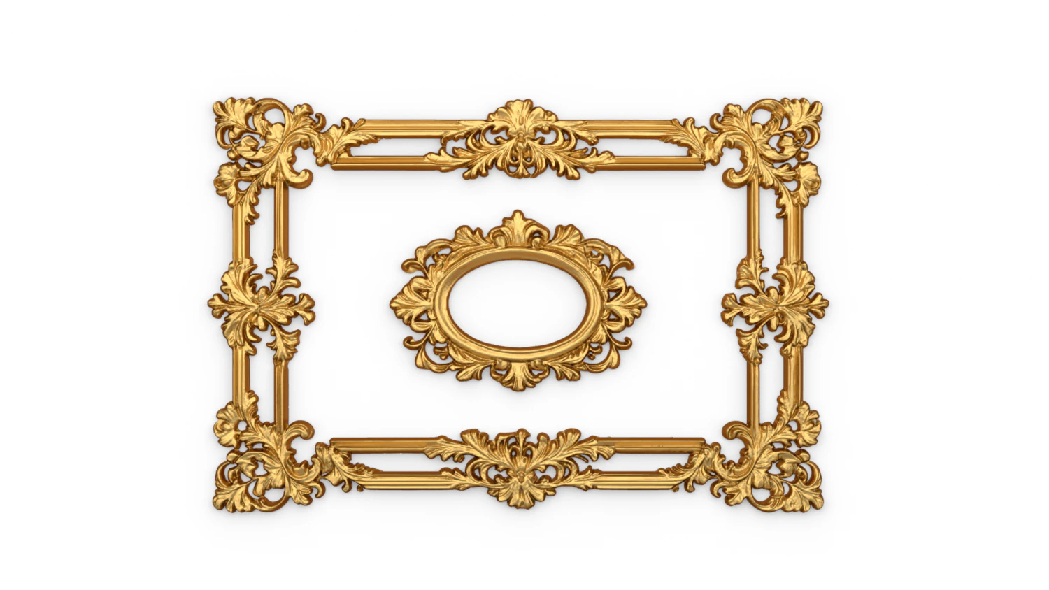 Plaster decorative frame ornament 16 3D Model .c4d .max .obj .3ds .fbx .stl .blend