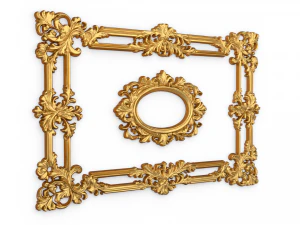 Plaster decorative frame ornament 16 3D Model