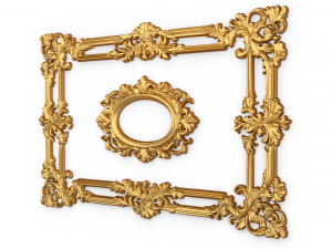 Plaster decorative frame ornament 16 Model 3D
