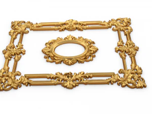 Plaster decorative frame ornament 16 3D Model