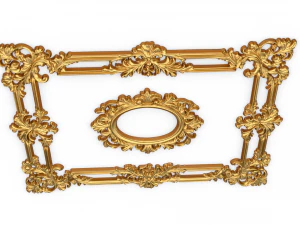 Plaster decorative frame ornament 16 3D Model