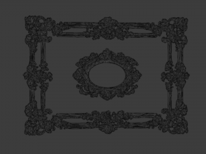 Plaster decorative frame ornament 16 Model 3D