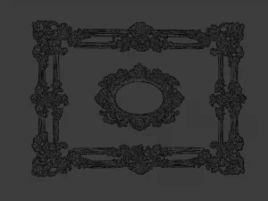 Plaster decorative frame ornament 16 3D Model