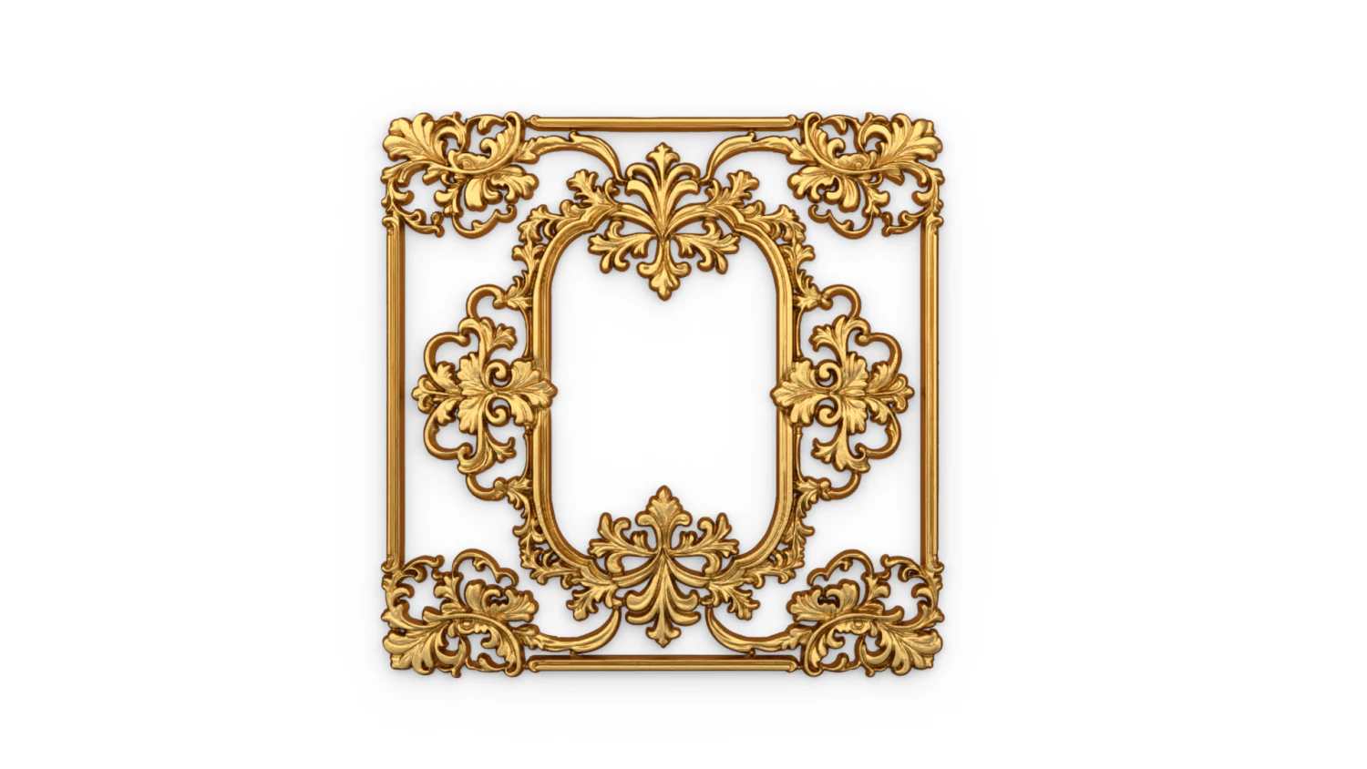 Plaster decorative frame ornament 17 3D Model .c4d .max .obj .3ds .fbx .stl .blend