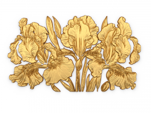Mural classic flowers decor ornament 14 3D 모델