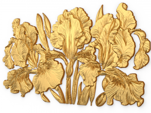 Mural classic flowers decor ornament 14 3D Model