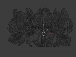 Mural classic flowers decor ornament 14 3D Model