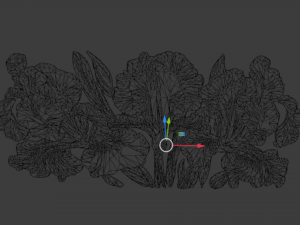 Mural classic flowers decor ornament 14 3D Model