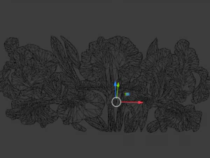 Mural classic flowers decor ornament 14 3D Model
