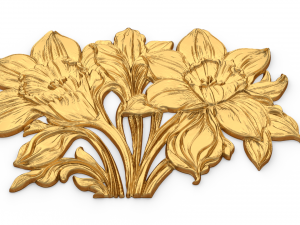 Mural classic flowers decor ornament 16 3D 모델