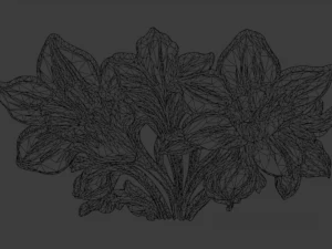 Mural classic flowers decor ornament 16 3D Model