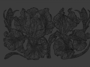 Mural classic flowers decor ornament 17 3D 모델