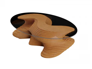 Móveis Paramétricos de Madeira Ondulada 01 - Mesa de Centro Modelo 3D