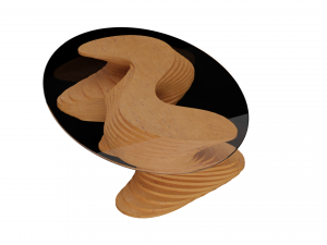 Parametric Wavy Wooden Furniture 01 - Coffee Table 3D Model