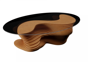 Parametric Wavy Wooden Furniture 01 - Coffee Table 3D Model
