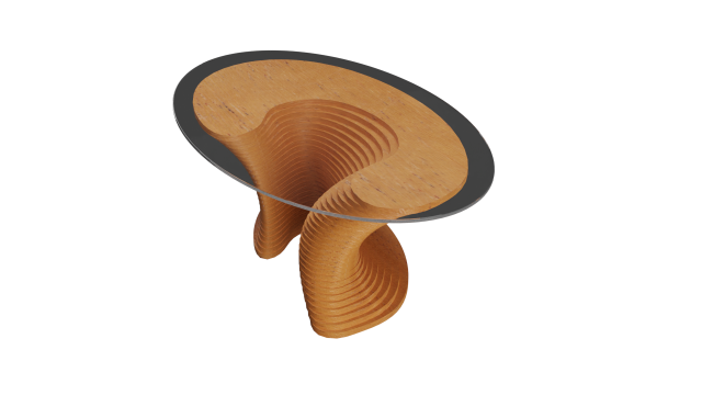 Parametric Wavy Wooden Furniture 02 - Coffee Table Modello 3D .c4d .max .obj .3ds .fbx .stl .blend 