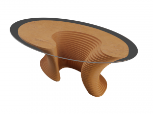 Parametric Wavy Wooden Furniture 02 - Coffee Table Modello 3D