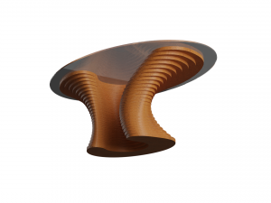 Parametric Wavy Wooden Furniture 02 - Coffee Table Modello 3D