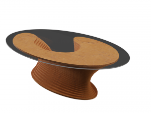 Parametric Wavy Wooden Furniture 02 - Coffee Table Modello 3D