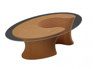 Parametric Wavy Wooden Furniture 02 - Coffee Table Modello 3D