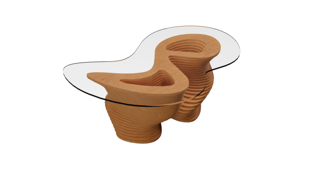 Parametric Wavy Wooden Furniture 03 - Coffee Table Modello 3D .c4d .max .obj .3ds .fbx .stl .blend 
