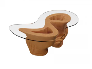 Móveis Paramétricos de Madeira Ondulada 03 - Mesa de Centro Modelo 3D