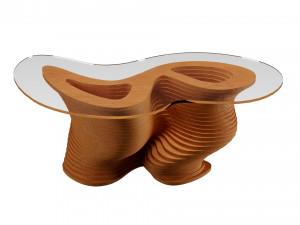 Parametric Wavy Wooden Furniture 03 - Coffee Table Modello 3D