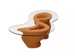 Parametric Wavy Wooden Furniture 03 - Coffee Table Modello 3D