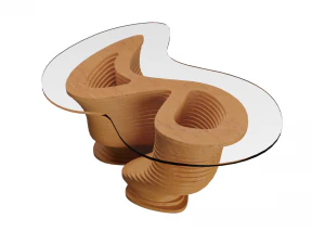 Parametric Wavy Wooden Furniture 03 - Coffee Table 3D Model