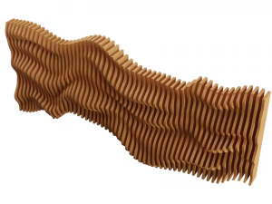 Parametric Wavy Wooden Wall Decor - 01 -CNC files for cutting 3D Model