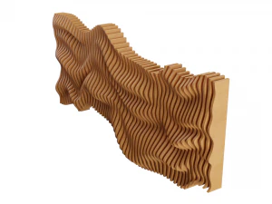 Parametric Wavy Wooden Wall Decor - 01 -CNC files for cutting 3D Model