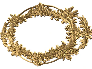 Plaster decorative frame ornament 22 3D Model