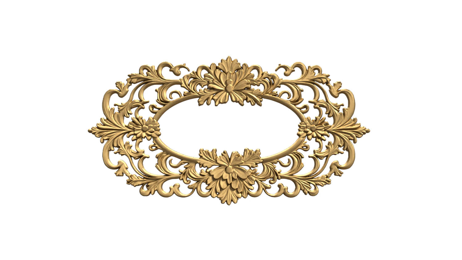 Plaster decorative frame ornament 23 3D Model .c4d .max .obj .3ds .fbx .stl .blend